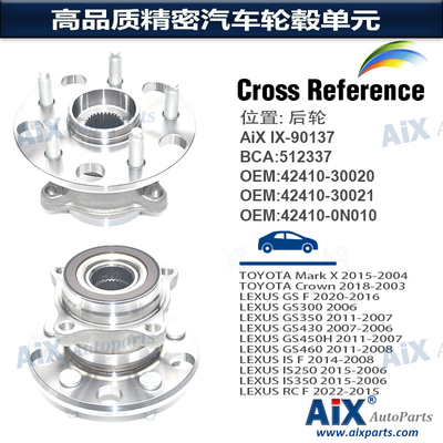 3DACF044D-9GR,VKBA6955,WE60864,BR930640 REAR WHEEL BEARING AND HUB ASSEMBLY for LEXUS IS